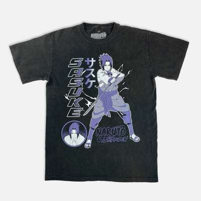 Naruto Shippuden - Sasuke Monochrome T-shirt - Crunchyroll Exclusive